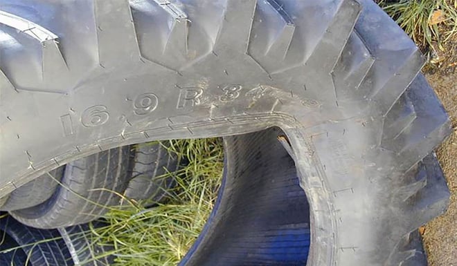 5 avaries sur le talon du pneu agricole qui imposent son remplacement