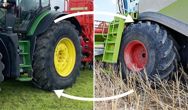 Les pneus de moissonneuse sont ils interchangeables avec le tracteur ?